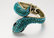 Aquamarine Blue Zircon Crystal Snake Bangle.jpg